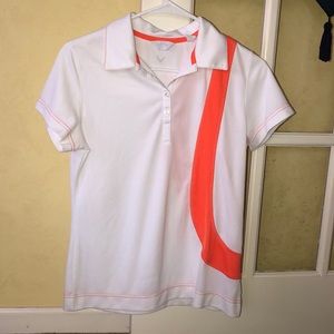 Medium Callaway White and Orange Women’s Golf Polo